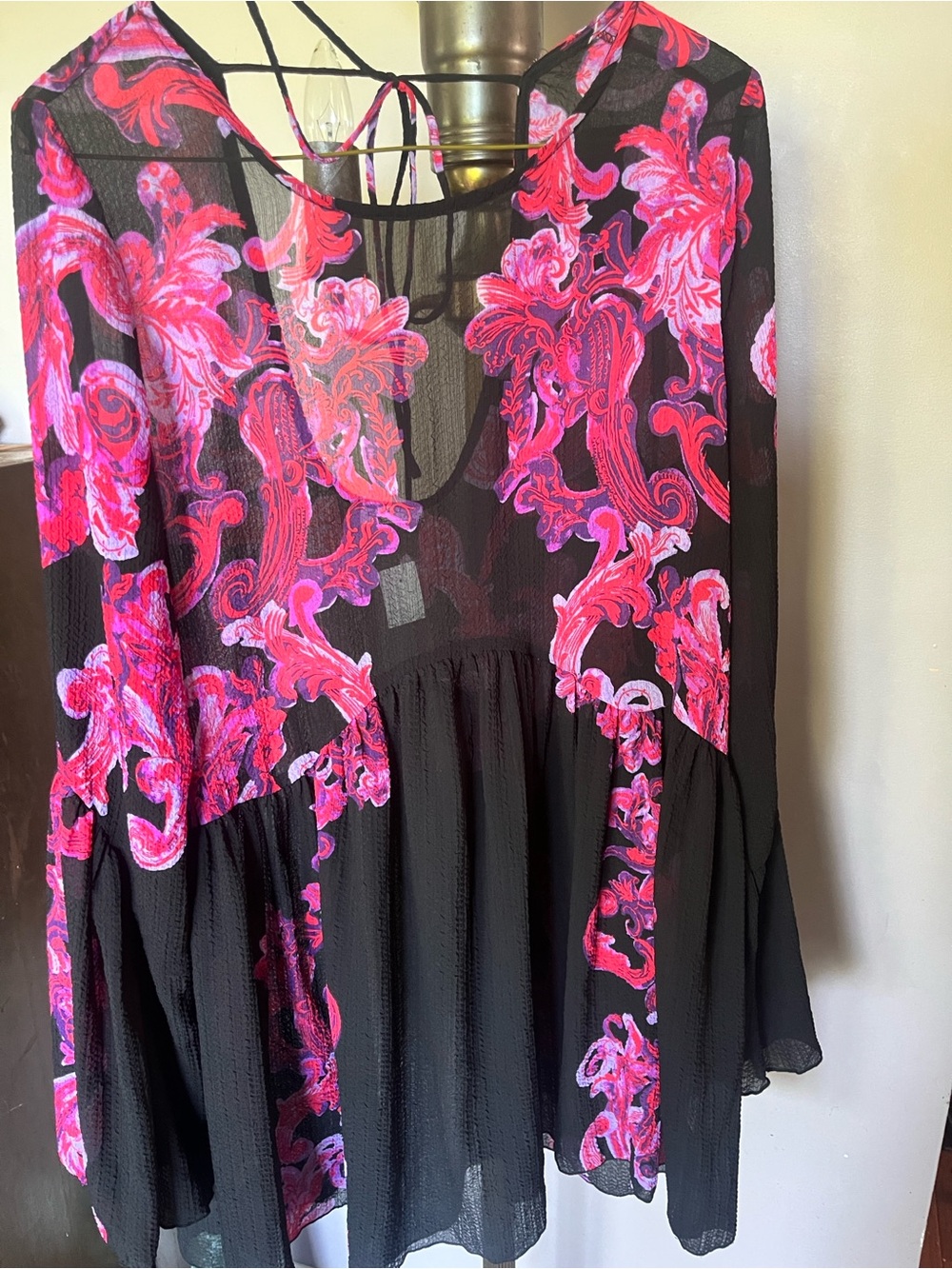 Free People Enchanted Blooms Sheer Tunic Dress